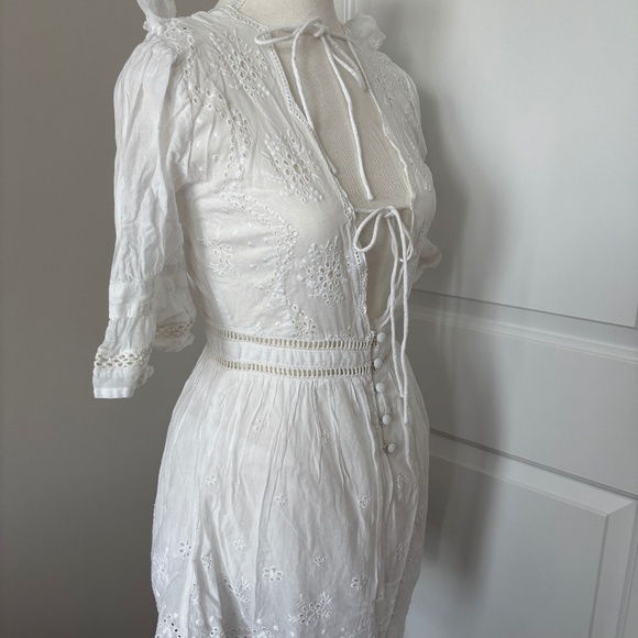 Cotton tie front top eyelet vintage bikini cover up - Picture 1 of 7